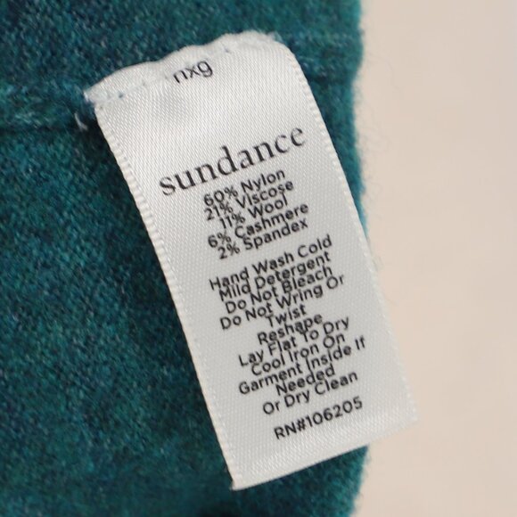 SUNDANCE Ruffle Aileen Sweater in Teal Wool Cashmere Blend Size S - Picture 6 of 6